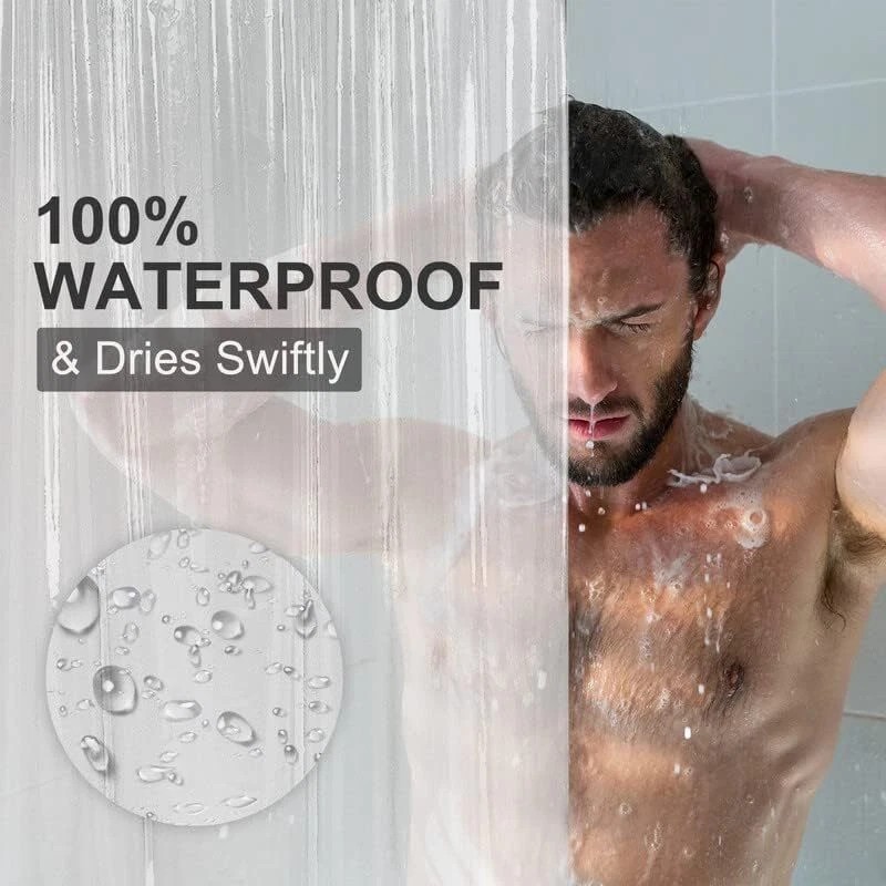 AmazerBath Clear Waterproof Shower Curtain Liner 72X84 Extra Long With