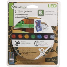 Good Earth Lighting Ac1068whg12lf0g 12' Led Color Changing & White Ir Remote Cuttable & Joinable Tape Light