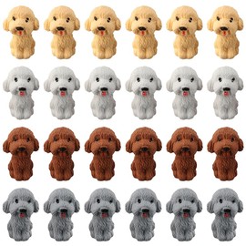dohobby 24 Pieces Animal Pencil Erasers 3D Cute Dog Cap Easters, Pencil Toppers Clip Adorable and Vivid for Party Favors,Home and Other People