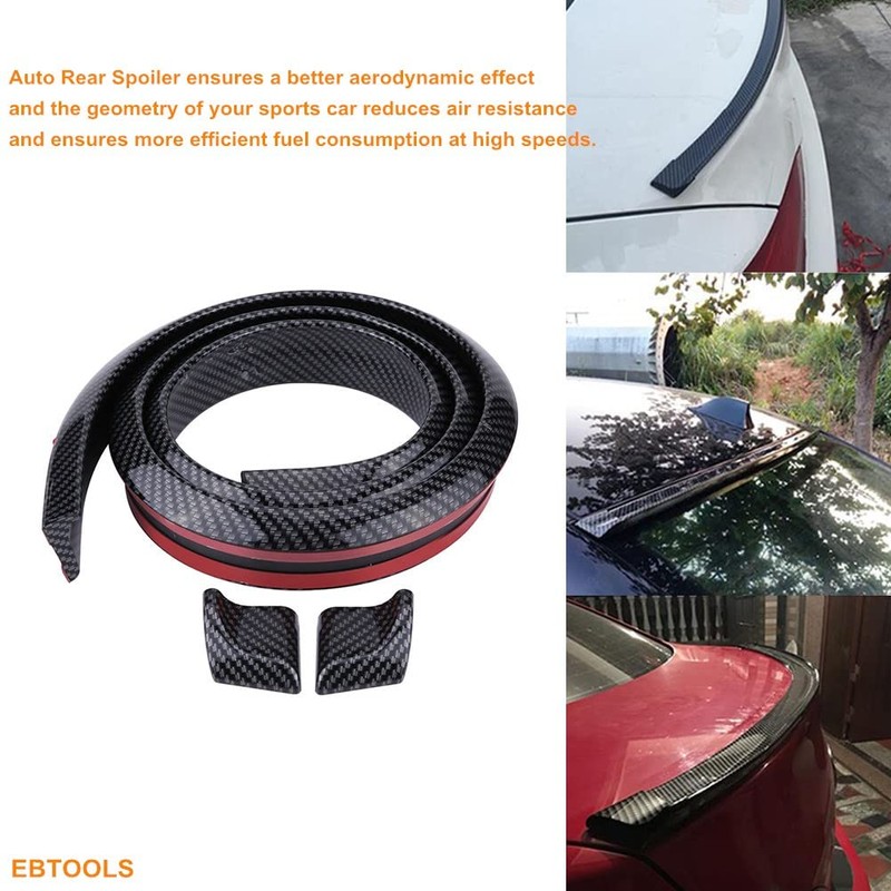 Universal Car Rear Spoiler With Tape, Carbon Tail Decoration
