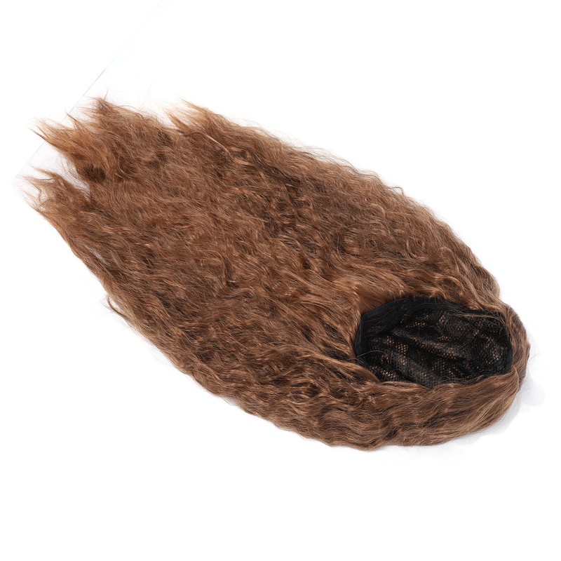 Light Brown Wave Wig Adjustable Charming Breathable Comfortable Fluffy Heat