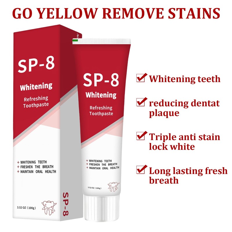 2PCS Sp8 Probiotic Toothpaste,Fresh P-8 Probiotics Toothpaste, Sp-8 Ultra Whitening