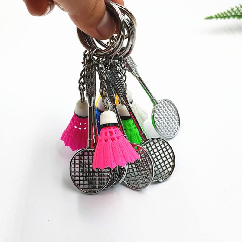 Operitacx Badminton Keychain Set Key Ring Decorations Shuttlecocks for Backpack