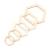 205Pcs Hexagonal Wooden Cutouts 5 Sizes Light Durable Odourless Blank