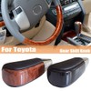 Kakulkomen Automatic Leather Wood Gear Shift Knob for Toyota Land