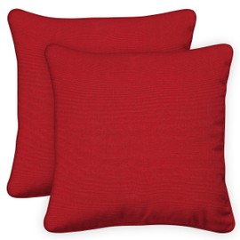 Honeycomb Outdoor Square Toss Pillow Cover Set, 18" W x 18" L, Textured Solid Imperial Red Slipcovers