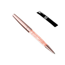 UK Seller ! Crystal Ballpoint Pen Made with 140 Sparkling Crystal Elements. Pouch Pen and Refill Included. (Rose Gold)