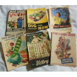 Set of 16 LARGE Victory Garden WWII images taken from 1940's war garden posters
