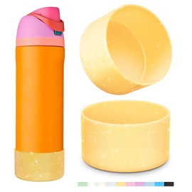 yoelike 2PCS Glitter Silicone Boot for Owala Water Bottle 24 oz, Anti-Slip Protective Sleeve for FreeSip/Twist/Flip, Bottom Bumper Cover for Watter Bottle Accessories
