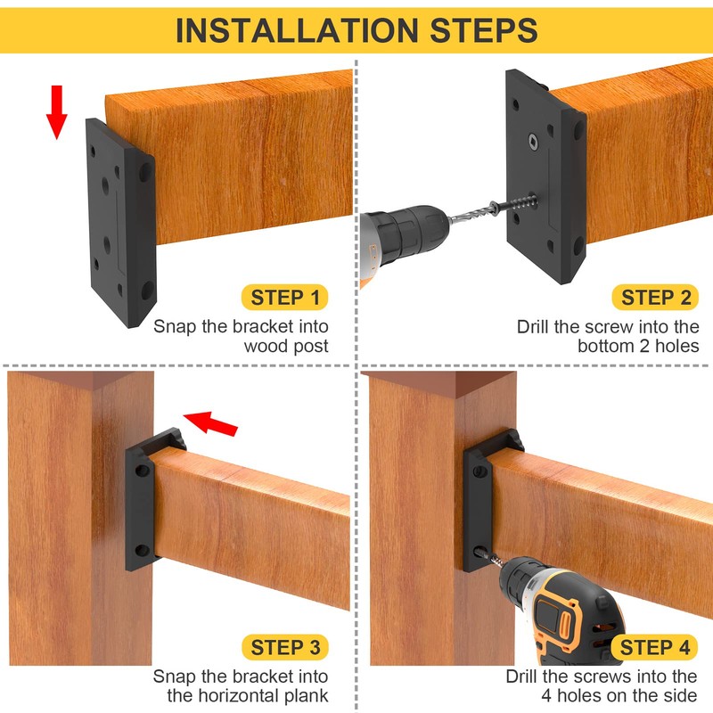 Goovilla Deck Railing Bracket, 60PCS Deck Railing Connectors for 2x4