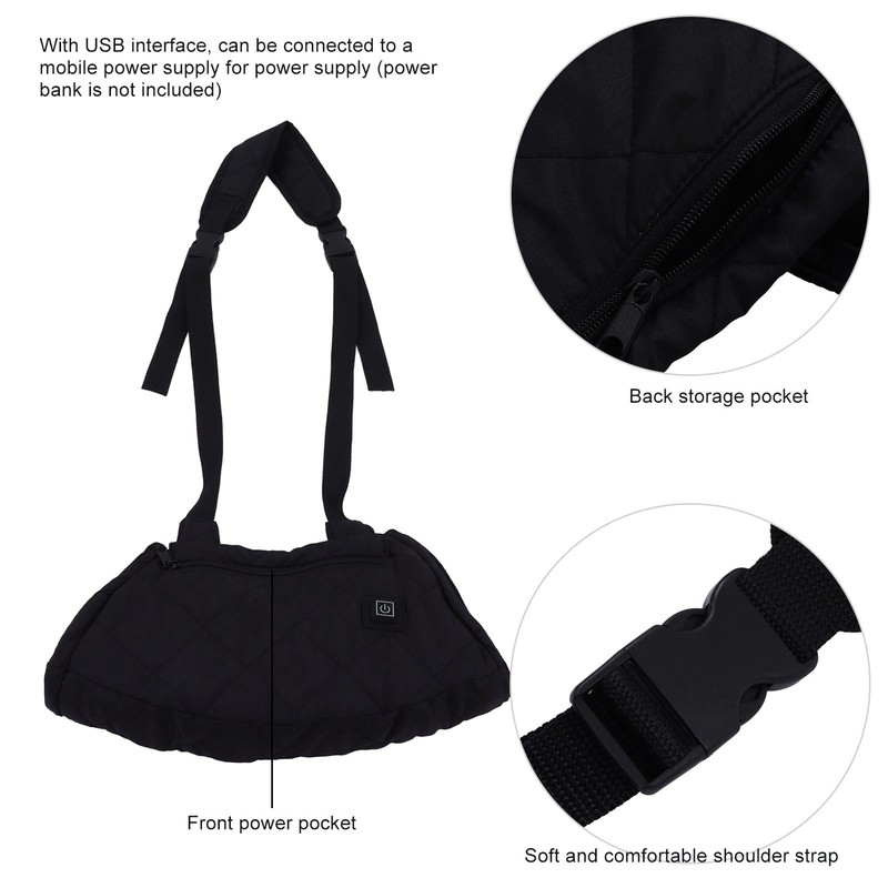 Electric Hand Warmer Pouch 3 Gear Adjustment Portable Waterproof Quilted