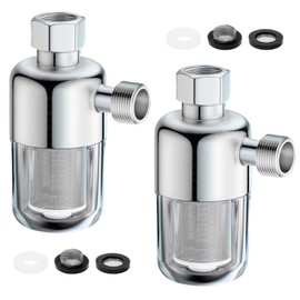 Sxutop Pack of 2 Water Filter Shower 1/2 Inch Water System Pre-Filter Water Heater Filter Shower Limescale Filter with 40μm Stainless Steel Filter Element Water Filter for Washing Machine Tap Toilets