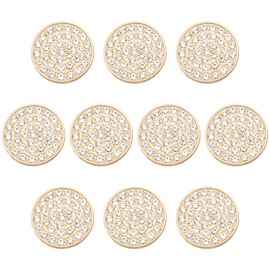 ftiemlovde 10 Elegant Dirndl Buttons Gold for Sewing Metal with Rhinestones Golden Costume Nightdress Button Coat Large Eyelets Made of Copper Alloy Blazer Decorative Buttons (G10G 23 mm)