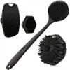 Juego Cepillos Baño Silicona Incluye Cepillo Espalda Mango Largo Facial