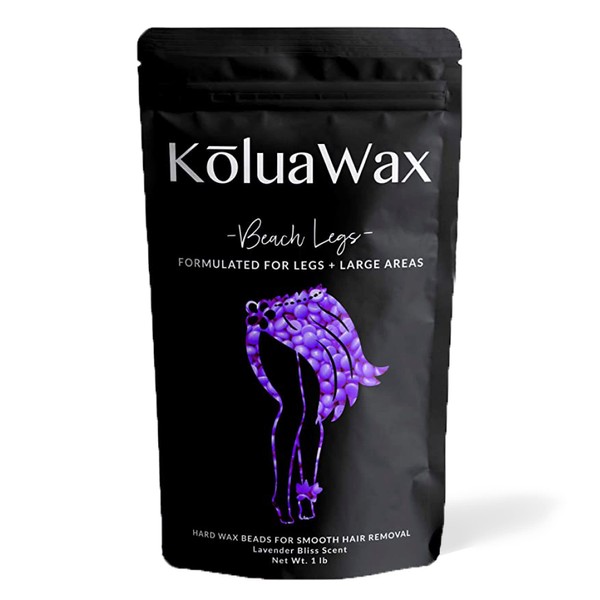 KoluaWax Hard Wax Beads for Hair Removal - Legs, Arms, Back, Chest, Large Areas & Curves - 1LB Refill Pearl Beads for Wax Warmer Kit - For All Skin Types & Sensitive Skin | Lavender