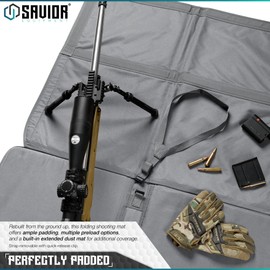 Savior Equipment Tactical Quick Release All-Purpose Shooting Mat, Deluxe Padded Foldable Design w/Carrying Handle, Bipod Preload, Extended Dust Mat