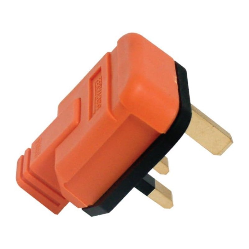 Heavy-Duty 13 Amp UK 3-Pin Mains Plug ( Orange) |