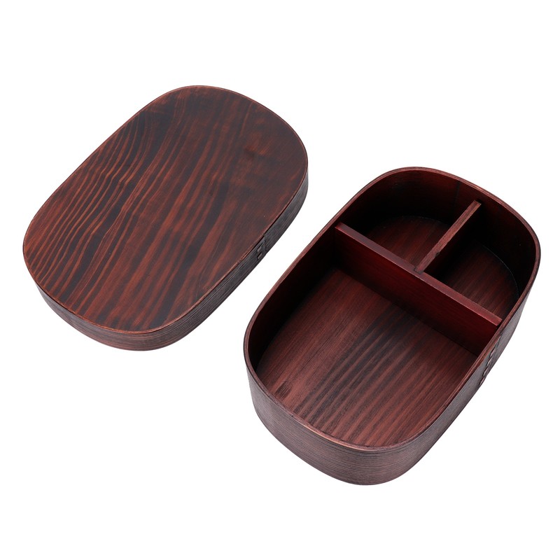 Wooden Lunch Box Portable Food Container Tablewares for Home Office