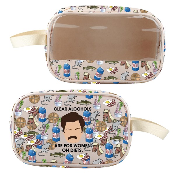 BLUPARK Sitcom Inspired Clear Makeup Bag Clear Alcohol Is For