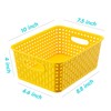 Small Plastic Baskets 6-Pack, Open Storage Weave Baskets Mixed Color,