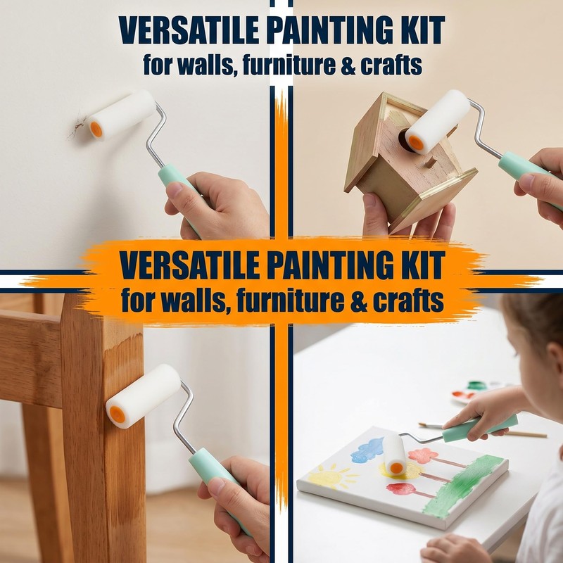 GWEOR Set 11 Pezzi Rullo per Pittura con 10 Ricambi