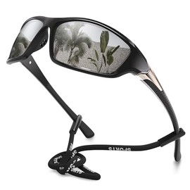 konqkin Polarised Sports Glasses Men's Cycling Glasses Women's Sunglasses Men's Summer Glasses Men Quick Glasses Road Bike Glasses for Outdoor Cycling, G-Black-Silvery