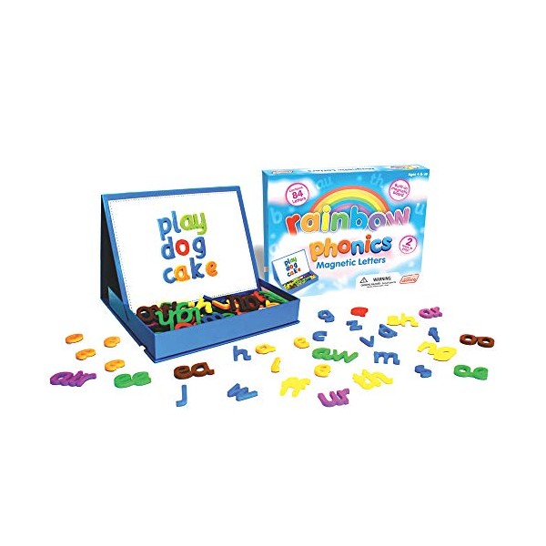 Junior Learning Rainbow Phonics Magnetic Letters and Built-In Magnet Board, Discover New Letter Patterns, Ages 4-6, Year 1-3, Key Stage 1,Multicolor,Large