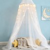 Wnqou Princess White Bed Canopy with Lights for Girls Bed