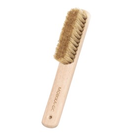 Wood Laundry Stain Brush with Boar Bristle, Tough Stain Remover for Delicate Fabric, Cotton, Linens, and Shoes, Laundry Scrub Brush for Fresh and Clean Fabric