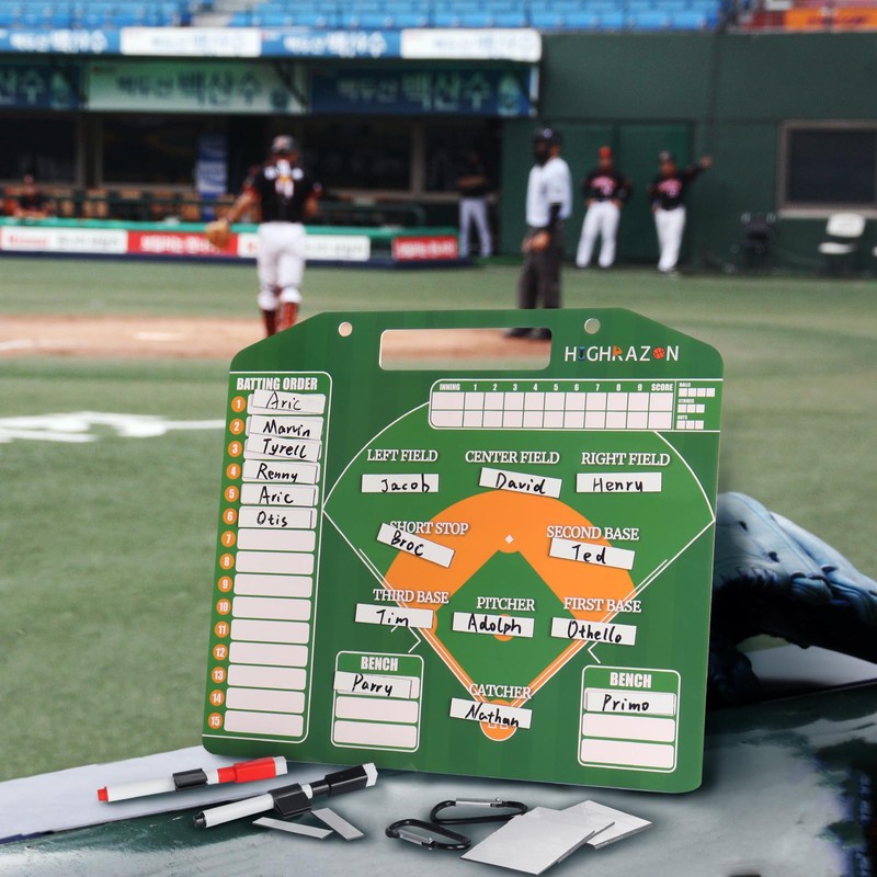 HIGHRAZON Magnetic Baseball Coach Clipboard, Dry Erase Coach Lineup Board,