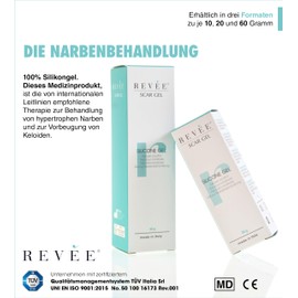 REVÉE Scar Gel Narbengel für Gesicht und Körper - Narbensalbe Nach Op, Silikon Narbengel 100% iges medizinisches, Narbencreme Nach Op Transparentes, Geruchloses,Schneller Absorption,Scar Cream (60gr)