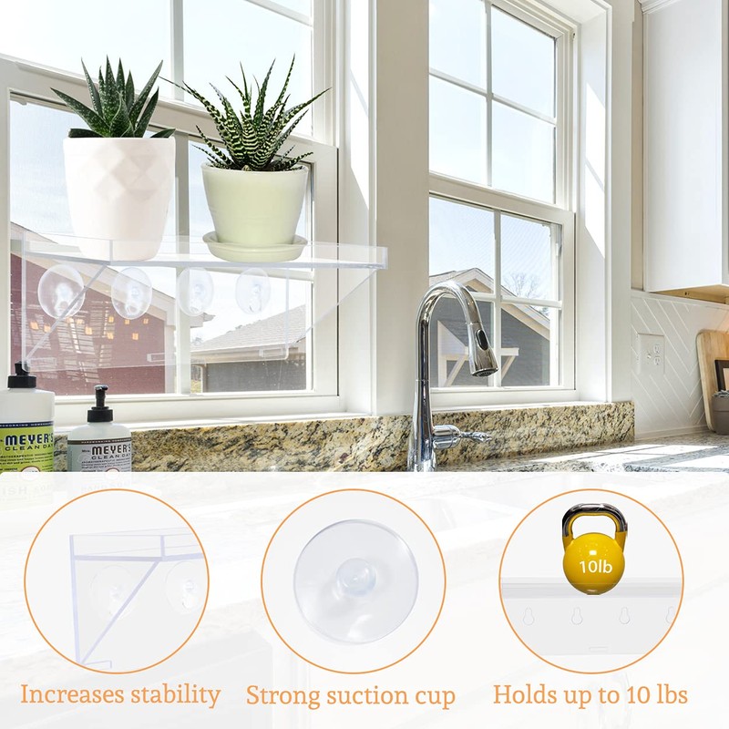 Sumerflos 2 Pack Clear Acrylic Window Plant Box - 12''