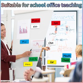 40Pcs Dry Erase Magnetic Labels, 2 x 4 Reusable Magnetic Sticky Notes Waterproof Magnetic Label Stickers for Classroom Home Office Refrigerator Locker and More(Multicolor)