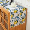 Kiatuniya Lemon Table Runner Blue Orange Yellow Lemon Decorative Table
