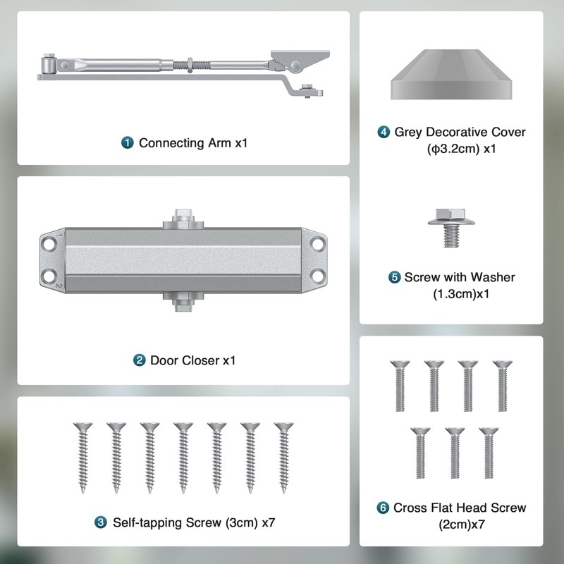 Calzibeno Automatic Door Closer, Door Closer for Home