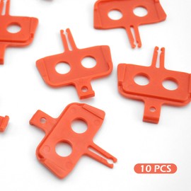 Desenda 10 PCS Bike Disc Brake Pad Spacers Bicycle Hydraulic Disc Brake Pad Spreader Bike Accessories Instert Repair Spacer Tool for Mountain, Road Bike (Orange)