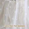 Beauoop Grey Voile Chiffon Sheer Window Curtain Panels Embroidered with