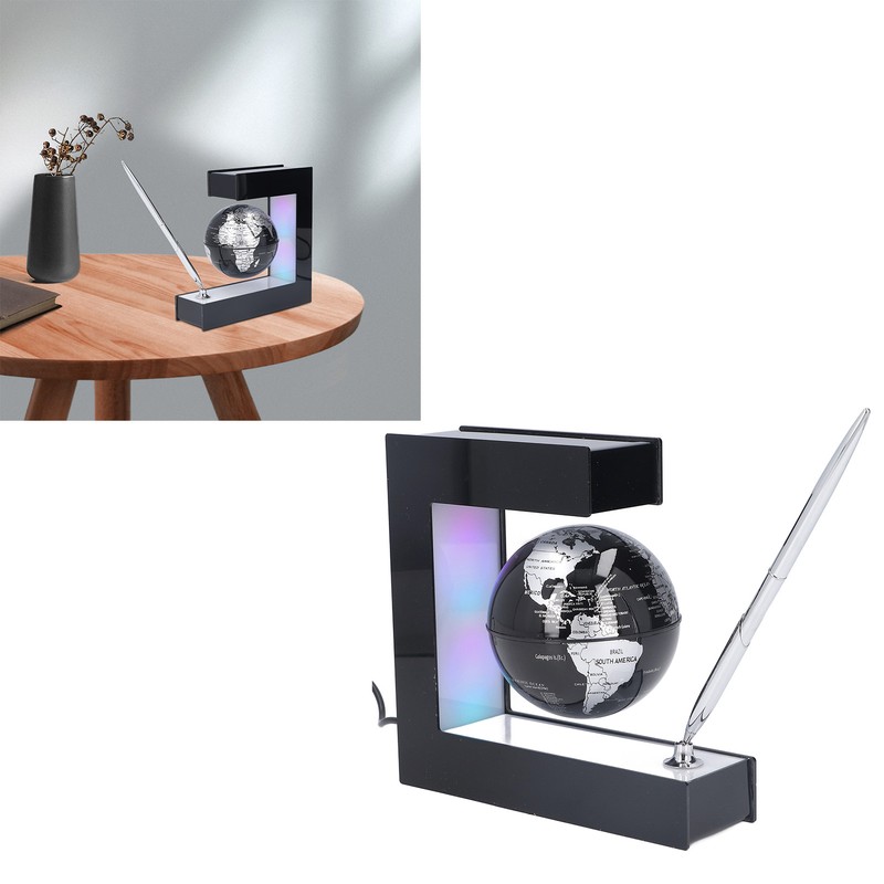 Magnetic Levitation Globe E Shaped Floating Decoration Ornament 100‑240V for