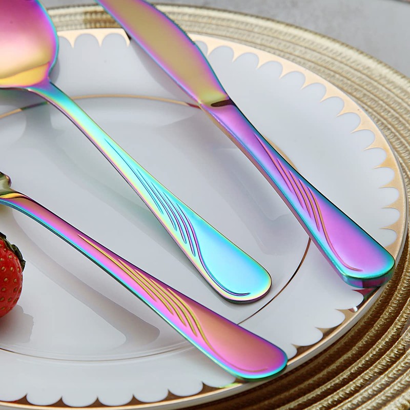 Evanda Portable Utensils, Travel Camping Cutlery Set, Stainless Steel Flatware