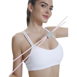 AugIris - Sujetadores deportivos de yoga para mujer, sin costuras, moldeados, de doble correa, sin cables, cuello redondo, sin mangas, sin varillas, Blanco, L