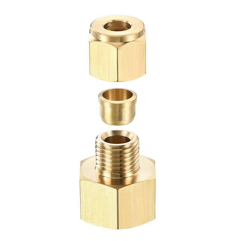 sourcing map Compression Tube Fitting G1/2 Female Thread x 8mm