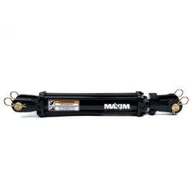 Maxim TC Double Acting Hydraulic Tie Rod Cylinder - 2.5 Bore Hydraulic Cylinder - Tie-Rod Cylinder for Double Acting Applications - 2.5” Bore, 14” Stroke, 2500 PSI, 24.25'' Retracted - 3/8 NPT Ports