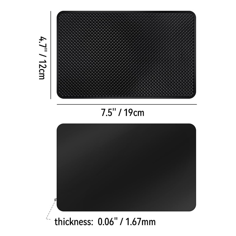 yuntop 2 Pack Car Dashboard Anti-Slip Rubber Pad, Car Dashboard