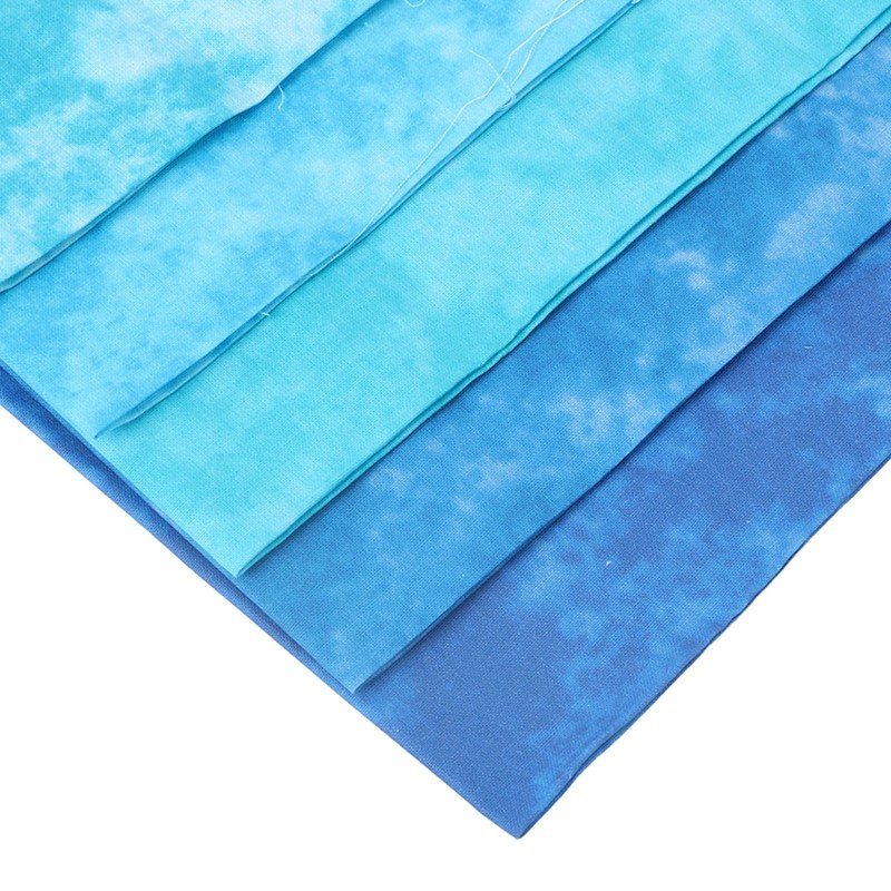 5Pcs Cotton Quilting Fabric Smudge Dyed 19.7in Long 17.7in Wide