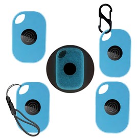 4pack Case for Tile by Life360 Pro (2024),Silicone Protective Cover(with Carabiner + Lanyard) Drop-Proof,Scratch-Proof,Shock-Proof,Protective Case for Tile Pro 2024 RE-61011（Fluorescent Blue