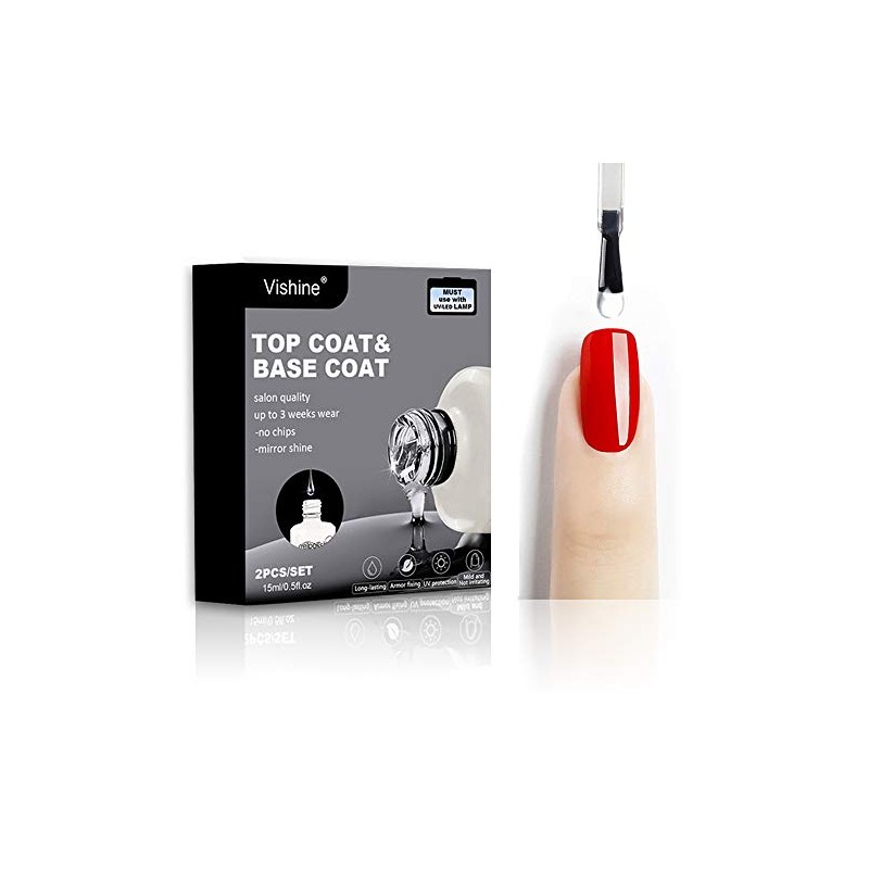 Vishine Esmalte de uñas de larga duración, base + top
