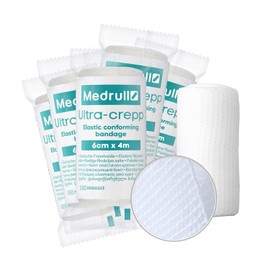 Medrull Set of 10 Muslin Bandages 6 cm x 4 m – Fixation Bandages Large – Bandage Material Ultra Crepp