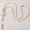 Teacher Lanyard with ID Holder, Fashion Wood Beaded Lanyard for