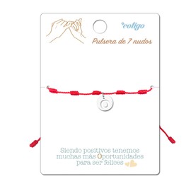 cotigo Bracelet 7 Red Knot with Initial Letters A Z Stainless Steel Lucky Charm and Protection Bracelet for Couples and Friendship Adjustable Jewellery, Stainless Steel