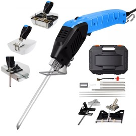 Electric Foam Cutter Air Cooled Hot Knife Styrofoam Cutting Tool with 4 Blades for EPP, EPS, XPS, EVA, EPE, PU, KT Board, Sponge (Full Set)